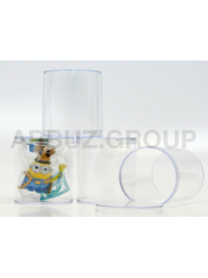 ТУБА ПРОЗРАЧНАЯ ПЛАСТИКОВАЯ С КРЫШКОЙ
