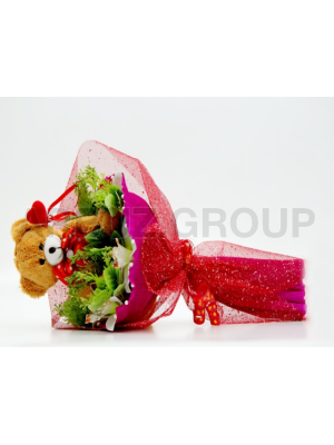 БУКЕТ МИШКА В ОРХИДЕЯХ VIP