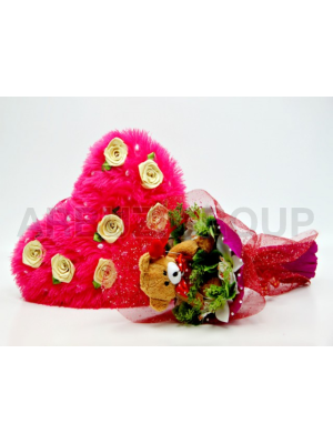 ПОДАРОЧНАЯ ПАРА БУКЕТ И СЕРДЦЕ(цена указана за 1 предмет)