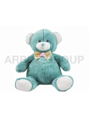 МИШКА БИРЮЗОВЫЙ С АТЛАСНЫМ БАНТОМ