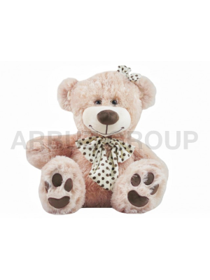 МИШКА КАРАМЕЛЬКА С БАНТОМ В ГОРОХ