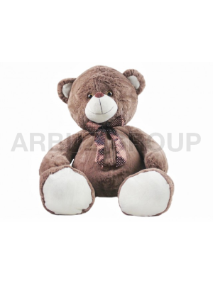 МИШКА КАКАО С БАНТОМ В ГОРОШЕК