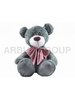 МИШУТКА СЕРЫЙ С ВЕЛЬВЕТОВЫМ БАНТОМ