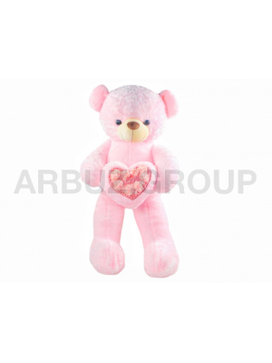 МИШУТКА РОЗОВЫЙ С АЖУРНЫМ СЕРДЦЕМ