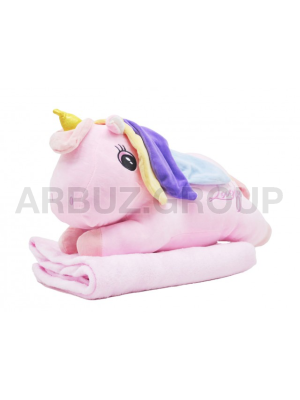 ЕДИНОРОЖКА РОЗОВЫЙ С ПЛЕДОМ