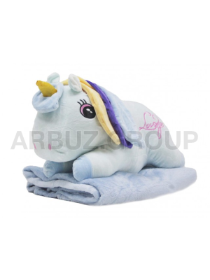 ЕДИНОРОЖКА ГОЛУБОЙ С ПЛЕДОМ