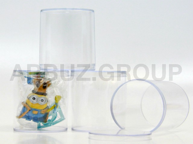 ТУБА ПРОЗРАЧНАЯ ПЛАСТИКОВАЯ С КРЫШКОЙ