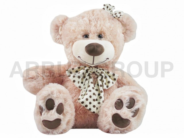 МИШКА КАРАМЕЛЬКА С БАНТОМ В ГОРОХ