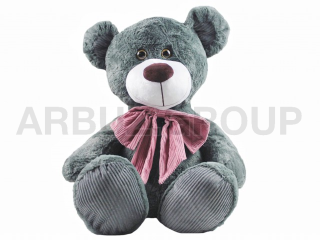 МИШУТКА СЕРЫЙ С ВЕЛЬВЕТОВЫМ БАНТОМ