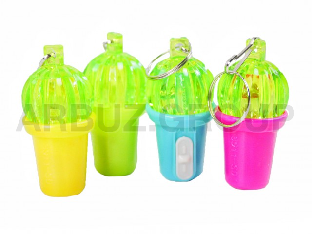 БРЕЛОК ФОНАРИК КАКТУС В ГОРШОЧКЕ