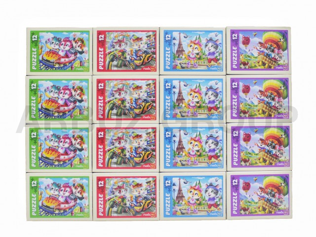 ПАЗЛ ЗАБАВНЫЕ КОТИКИ 12 ЭЛЕМЕНТОВ