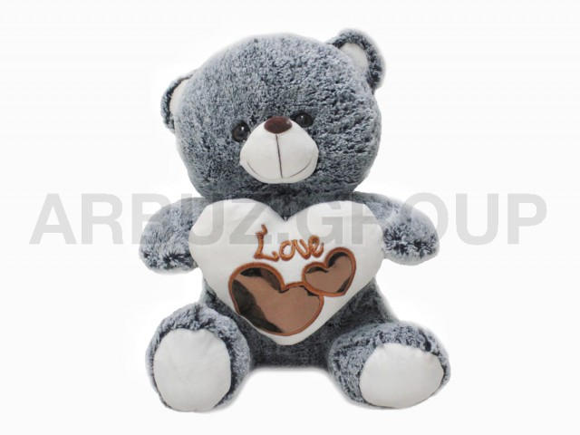 МИШУТКА СЕРЫЙ МЕЛАНЖ С СЕРДЕЧКОМ